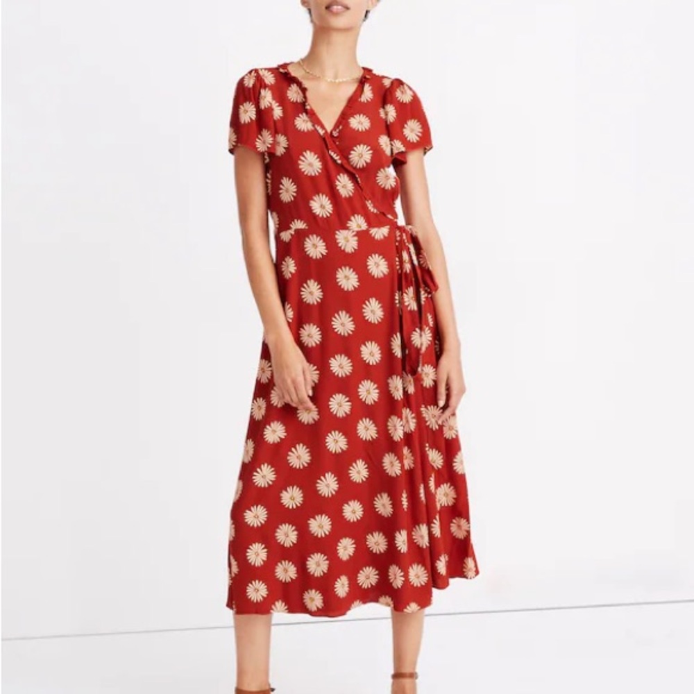 Floral Wrap Dress in Red by Madewell
